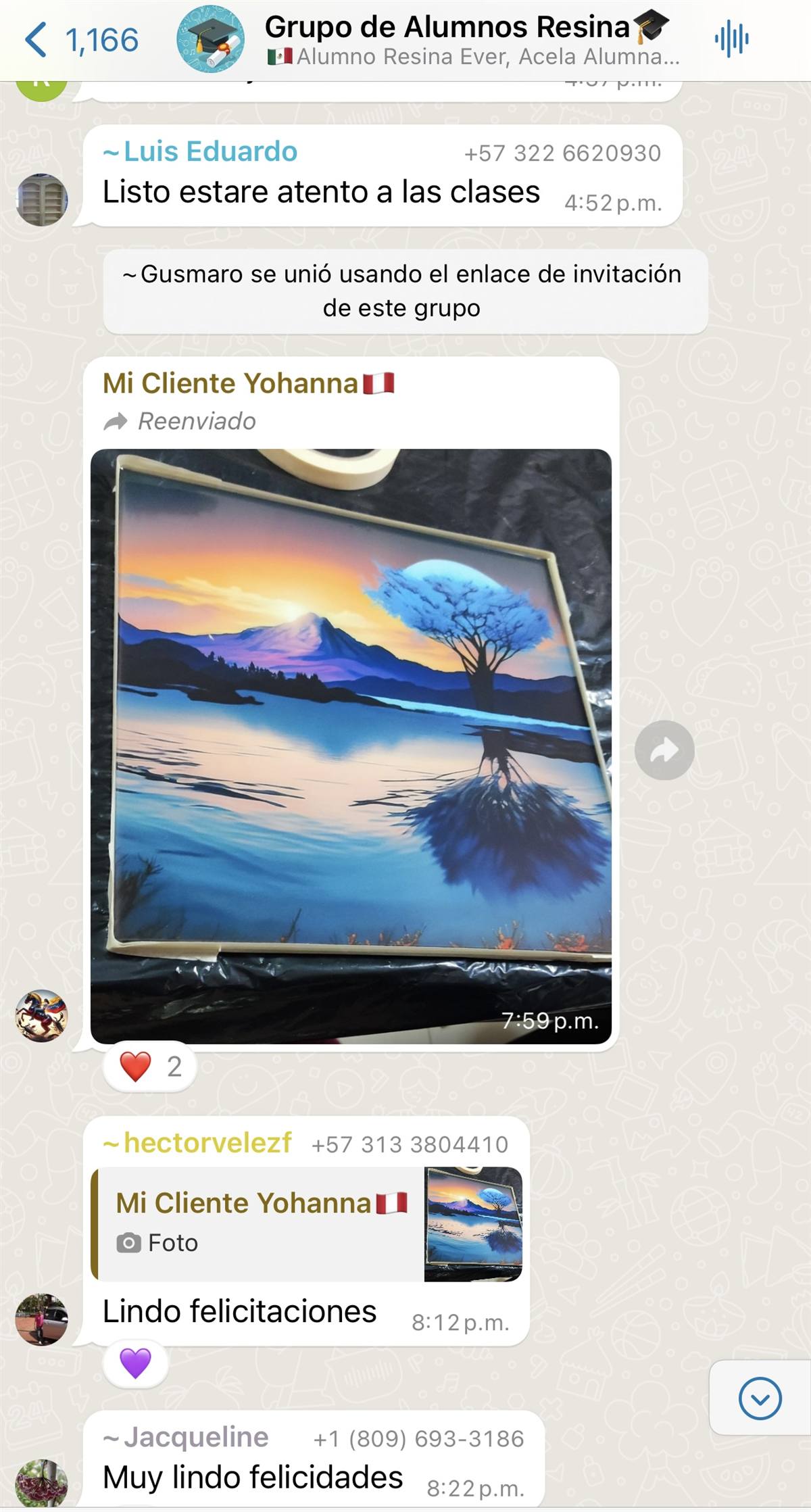 Mensaje real de un alumno satisfecho por WhatsApp